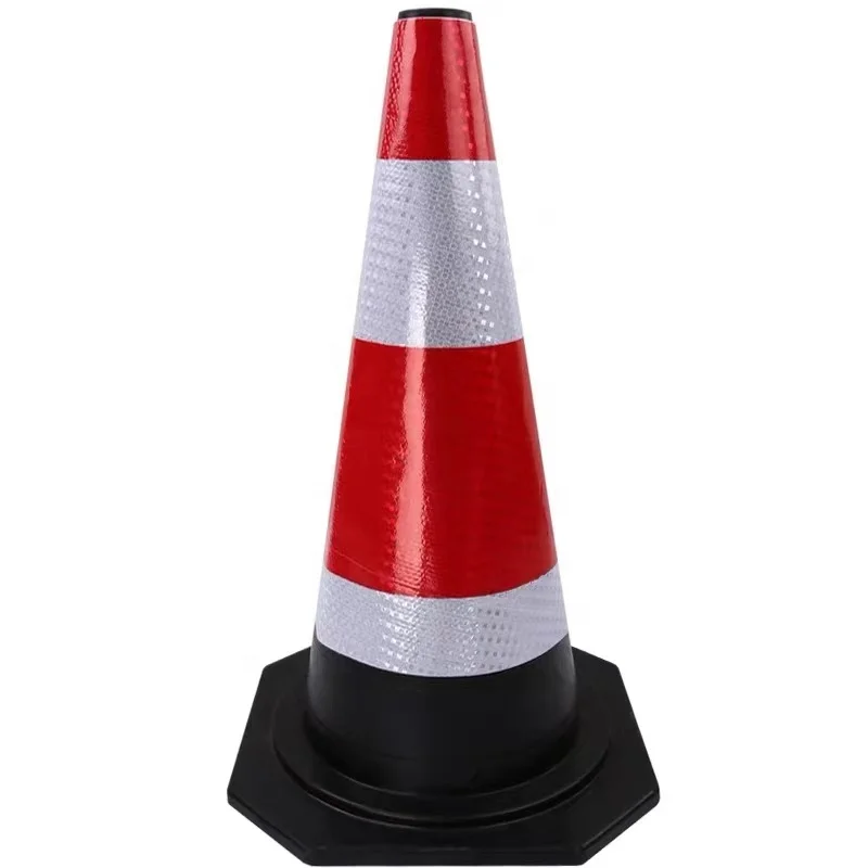 Street Solutions 19.6' inch Traffic Cones with Reflective Collars rubber Construction Driveway Sport Cones