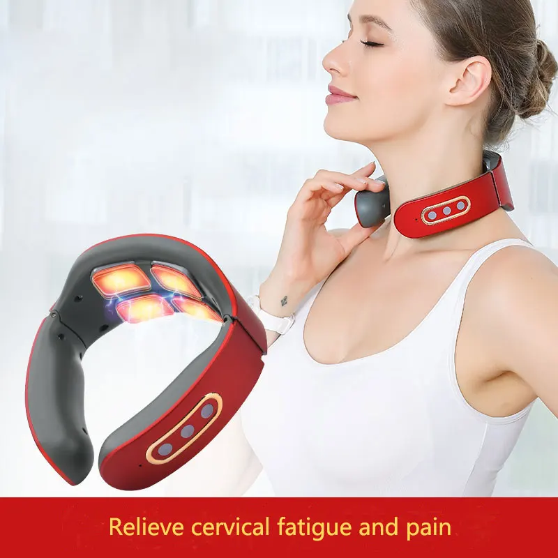 TENS Low Frequency Pulse Heating Cervical Spine Massage 4D Intelligent Electric Neck Massager