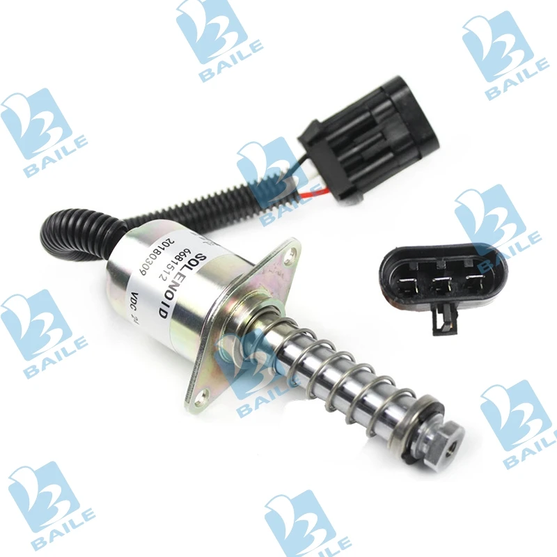 6690563 6681512 Kubota Fuel Shut Off Solenoid for Skid Steer Traction Steer Loader 863 953 A220 S70 S100 S130 S205 S220 S300