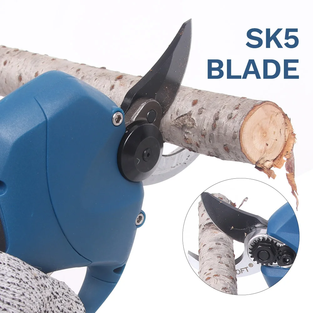 Pru-28 28mm Rechargeable Electric Tree Trimmer Battery Powered Hedge Cutter Electric Pruning Shears Scissors