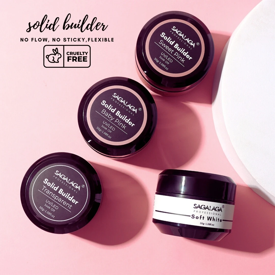 Light Pink Color Nails Uv Solid Builder Extend Professional Nail Acrylic Hard Gel Pink Black Gold Nail Polish Extension