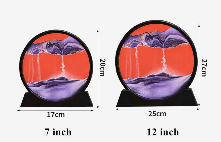 7 /12/14 inch 3D Quicksand Painting Moving Sand Art Picture Timer Hourglass