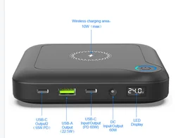 Portable Charger Power Bank 24000mah Mini LED Display Powerbank with 60W 30W PD port and QC 3.0 for laptop and phone