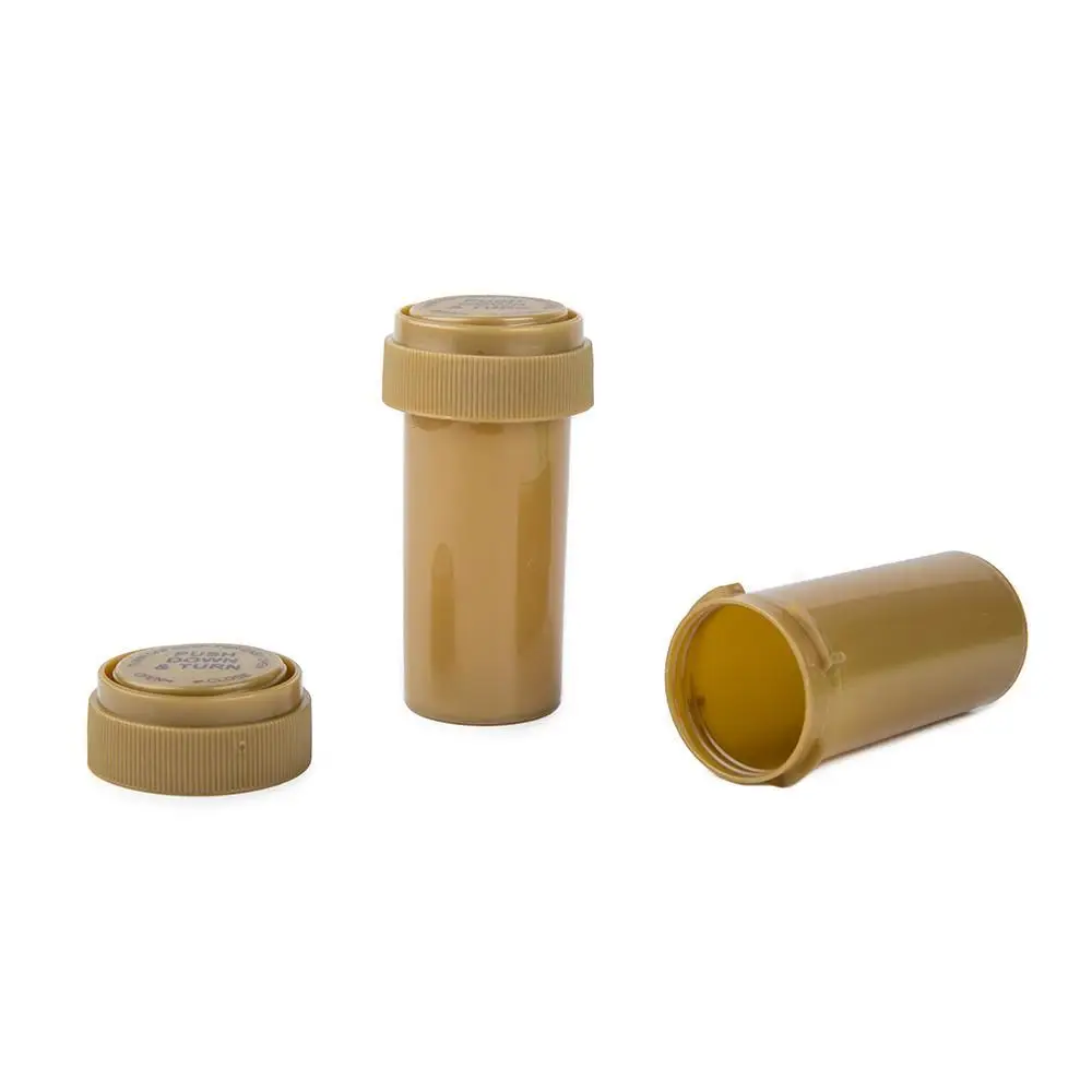 Factory Price PP Plastic 8dram 20dram Reversible CR Container Capsule Pill Bottles Push Down and Turn Vials