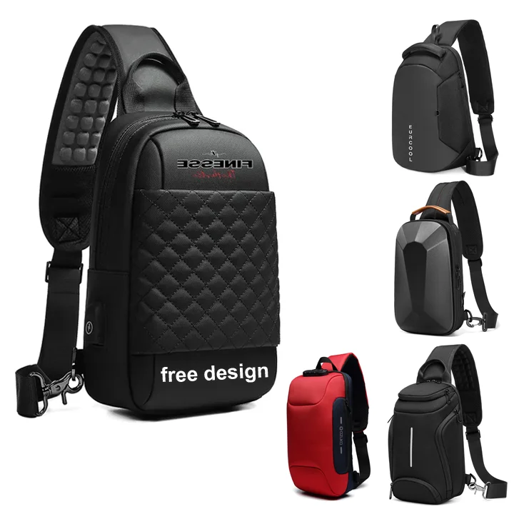 Waterproof Travel Chest Bag USB Charging Port Shoulder Sling S Men PVC OEM ODM Service Wholesale Fashion Fashion Bag for Bikers