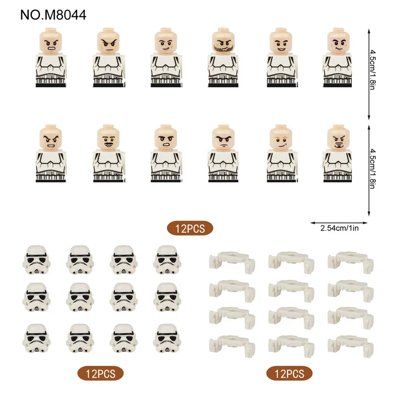 Cheap Plastic Bricks 12pcs/set White Clone Trooper Storm Figures Soldiers Mini  Compatible Building Blocks Toys for kids