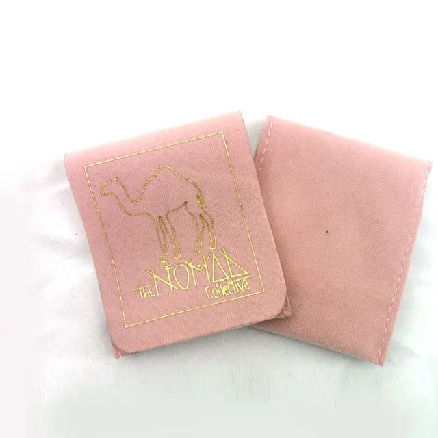 Small Velvet Pouch Bag Luxury Envelope Suede Jewelry Pouch for earrings Mini Pink Velvet Pouch