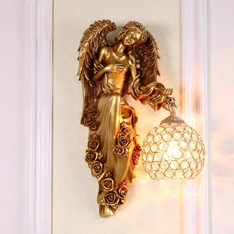 European-style resin wall LED creative indoor energy-saving wall lamp for hotel bedroom dinging room