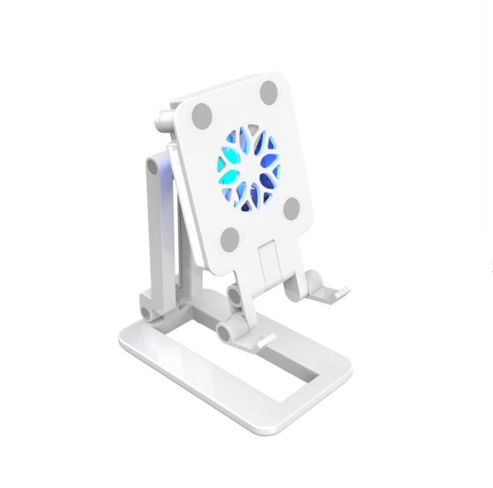 For iphone and ipad pro adjustable LED fill light folding cell phone holder tablet pc stand lamp led cooling fan for desk