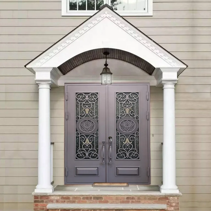 Villa Main Gate Door Design Price Purple Luxury Entrance Security Steel Doors for Home