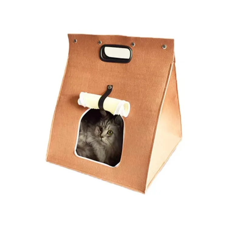 Manufacturer production Foldable Portable Cat and dog kennel felt pet house and bed felt cat bed cave