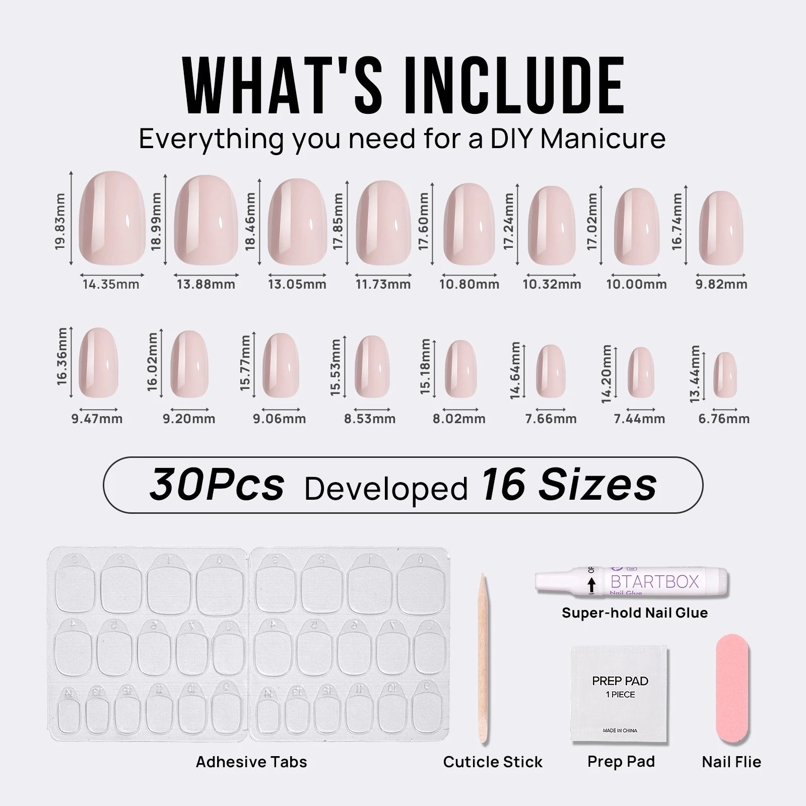 BTArtbox Private Label Press On Nails Short Thick Handmade French Tips Fake Nails Supplies Reusable False Nails Press On