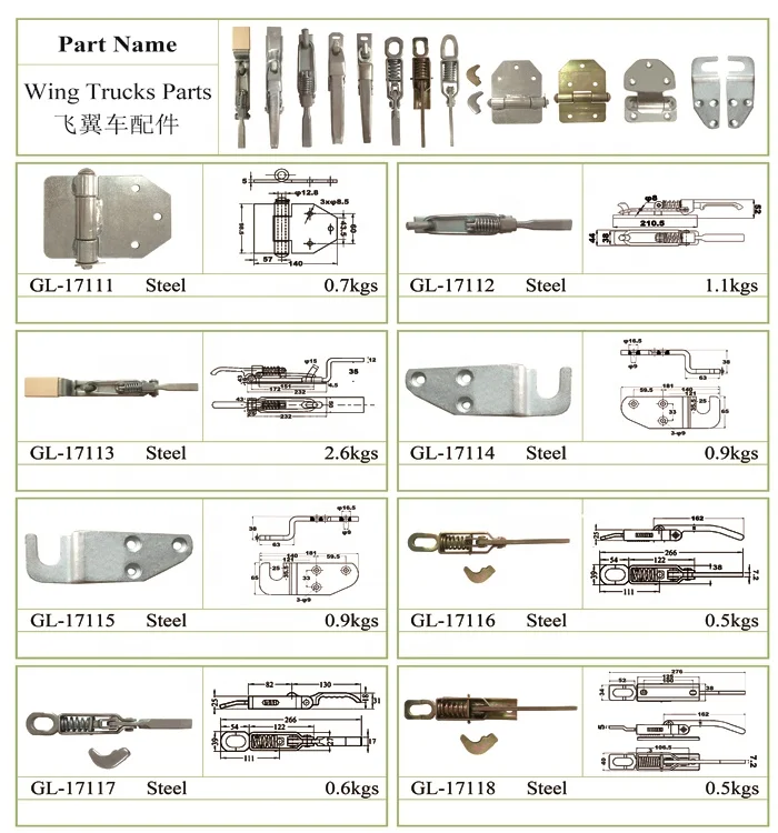 GL-17111 Trailer Side Board Side Hinge for Wing Opening Trailer