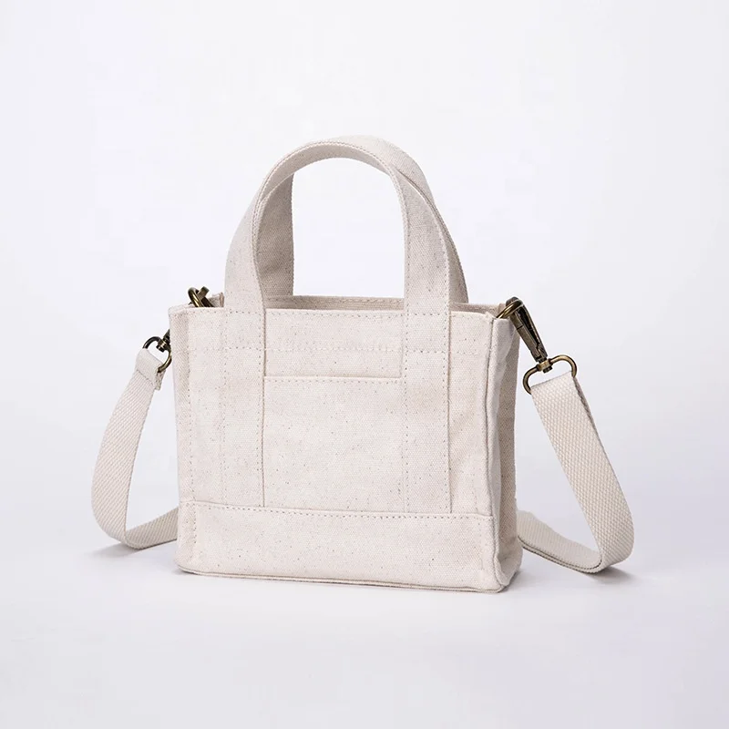 2020 Wholesale Designer Small Custom Eco Cotton Canvas Logo Printing Sling Bags Beach Shopping Tote Bag Canvas Cotton Bag