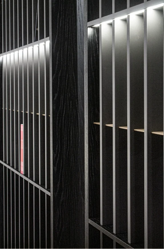 Home Office Room Floor-to-Ceiling Shelf Walnut Ash Wood Storage Bookcase