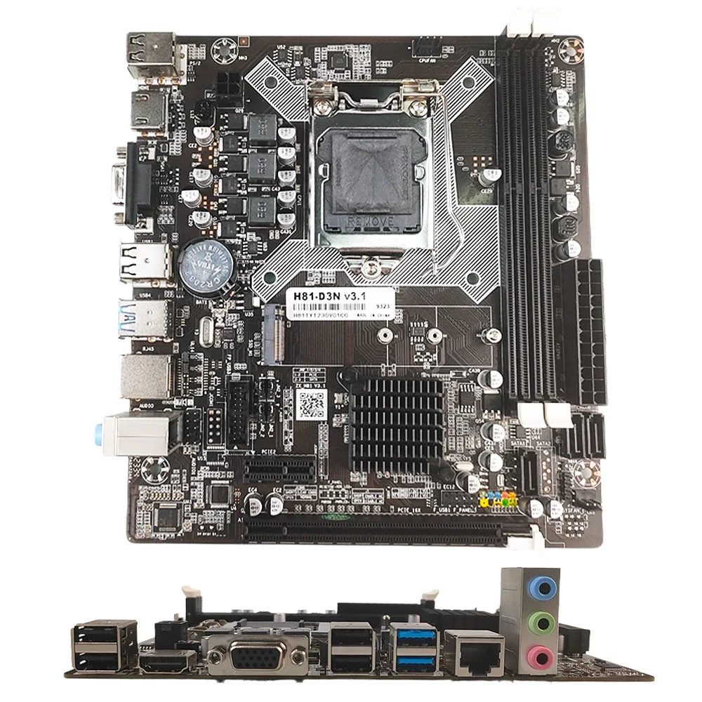 PCWINMAX OEM New H61 Gaming Motherboard LGA 1155 DDR3 Micro ATX Support 2th 3th Gen Processors Computer Mainboard
