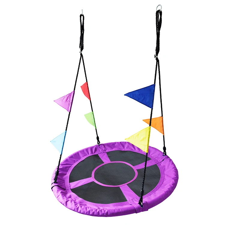 Kids Indoor Outdoor Round Nest Swing with Height Adjustable