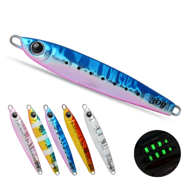 Luminous Fishing Lure Squid Hook Speed Jigging 30g Metal Casting Tungsten Head Ocean Jig Lure