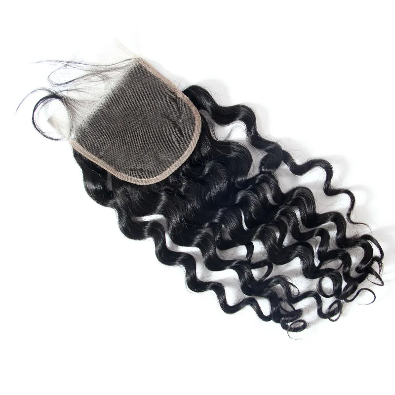 cheap wholesale brazilian virgin human hair piece silk base transparent full lace closure with baby hair online