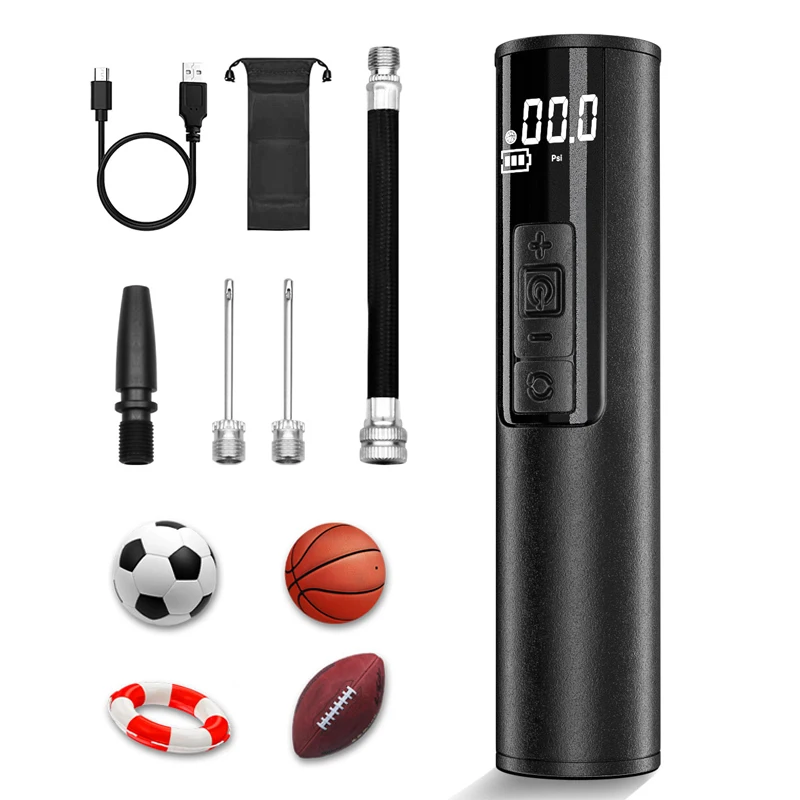 Electric Air Pumping Portable Mini Wireless Hand Rechargeable Ball Bicycle Balloon Pump Inflator With Valves