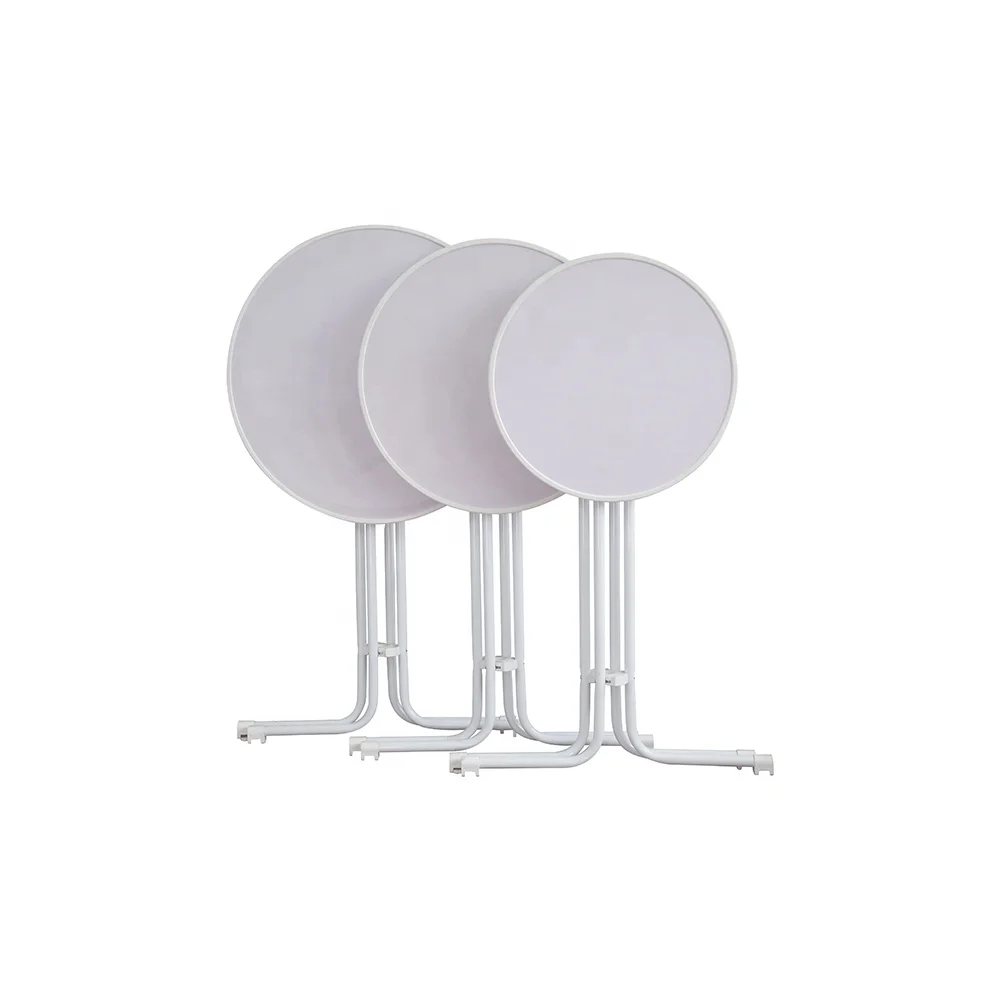 High Quality Outdoor Casual Round Folding Table Portable Garden White High Bar Table Wood Added Around Edge