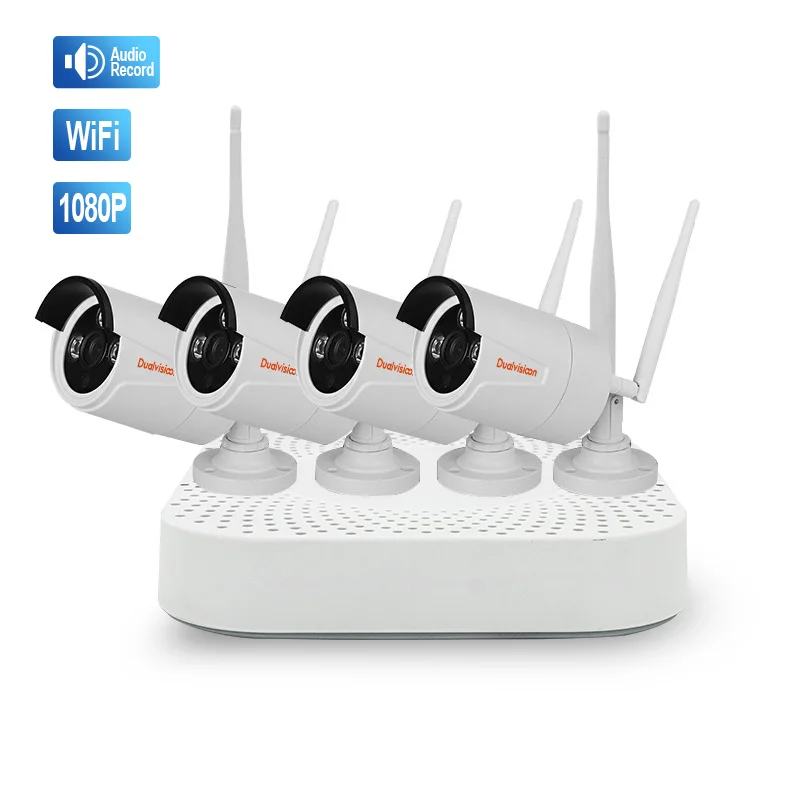 
Full HD outdoor cctv camera set 4 8 channel IP WIFI Nvr kit 4ch 8ch 1080P surveillance home wireless security camera system 