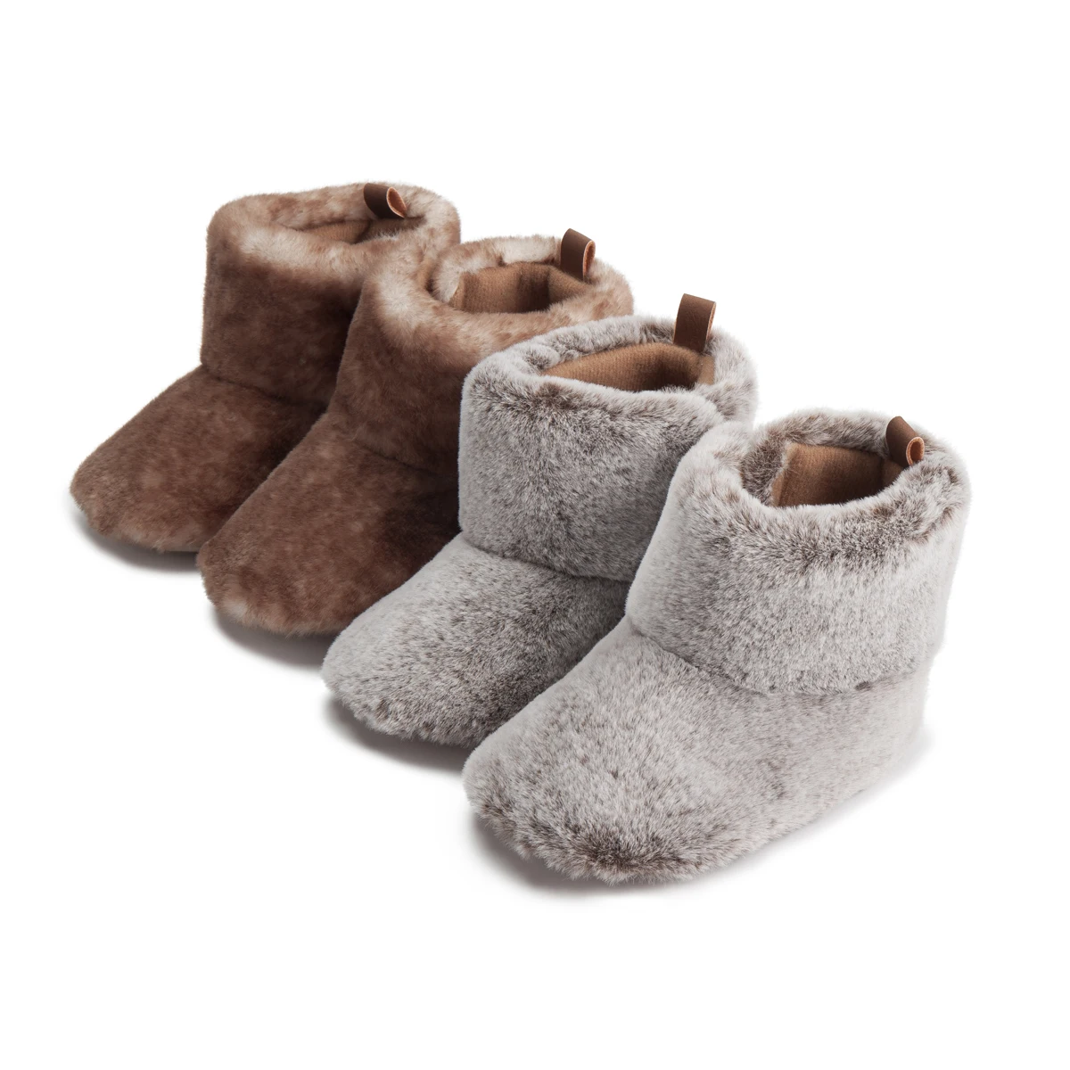 MOQ 1 Quick shipping Warm winter Walking shoes bebe Soft fluffy material Breathable organicfleece booties