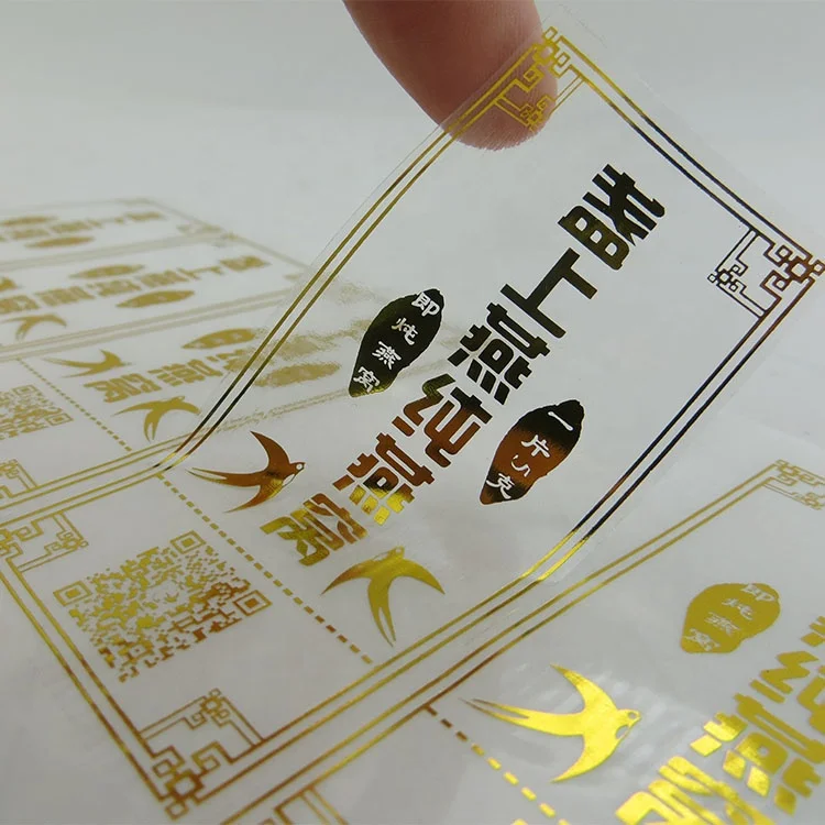 Best quality gold stamping customized sticker roll logo circle label sticker custom transparent sticker label die cut