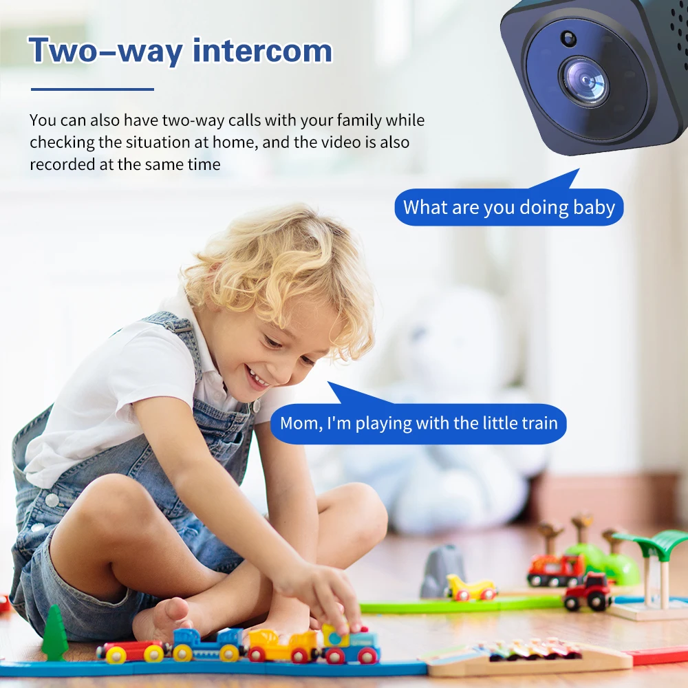 Оптовая продажа двусторонний домофон 1080P Smart Mini Wifi Camera Ip обнаружения движения Беспроводная сетевая камера