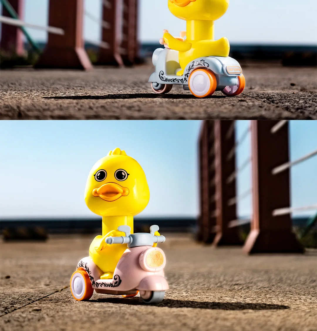 Toy motorcycle push the little duck pull back car children toy car baby inertia car