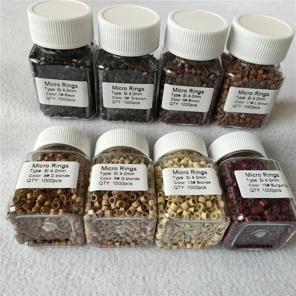 4.5x2.5x3.0mm  silicone lined micro rings links  for I tip hair extension tools