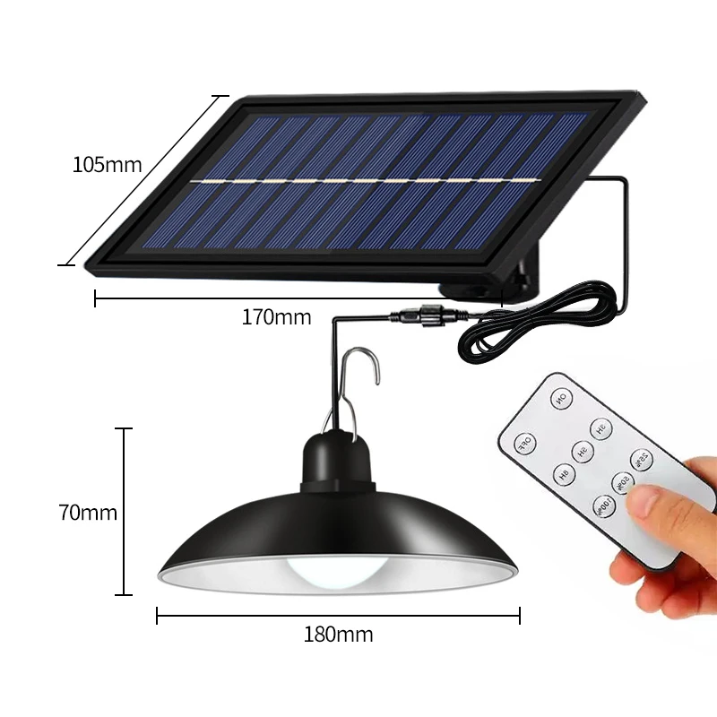 3M 2 Lamps White/Warm White Solar Light  Solar Pendant Lamp Outdoor/Indoor With Remote Control For Sheds Yards Garden