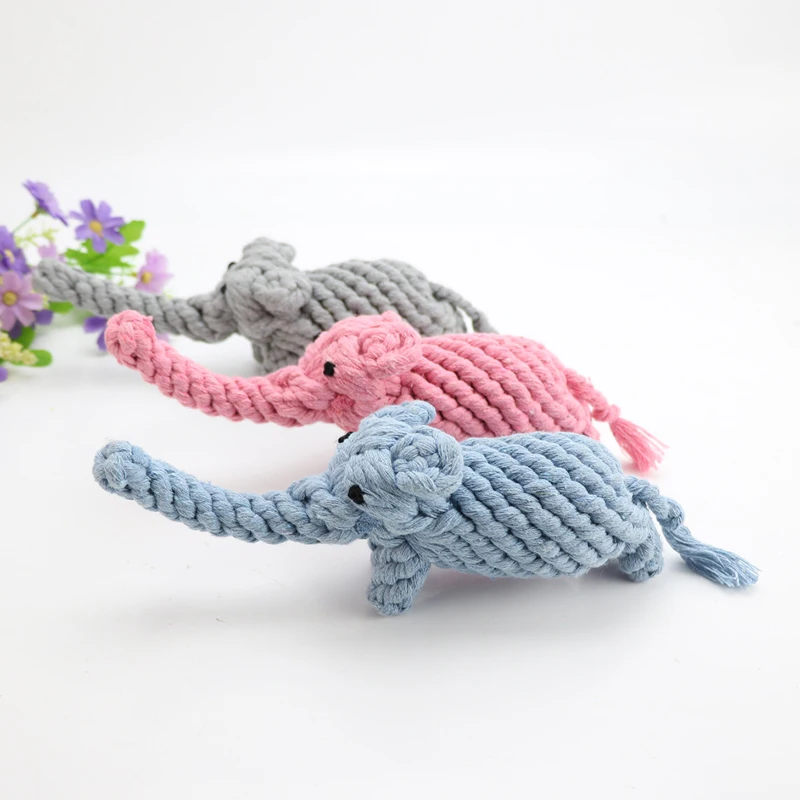 RTS Cotton Rope Weaving Simulation Elephant Pet Dog Chew Molar Toy Pet Dog Teeth Cleaning Toy Doll