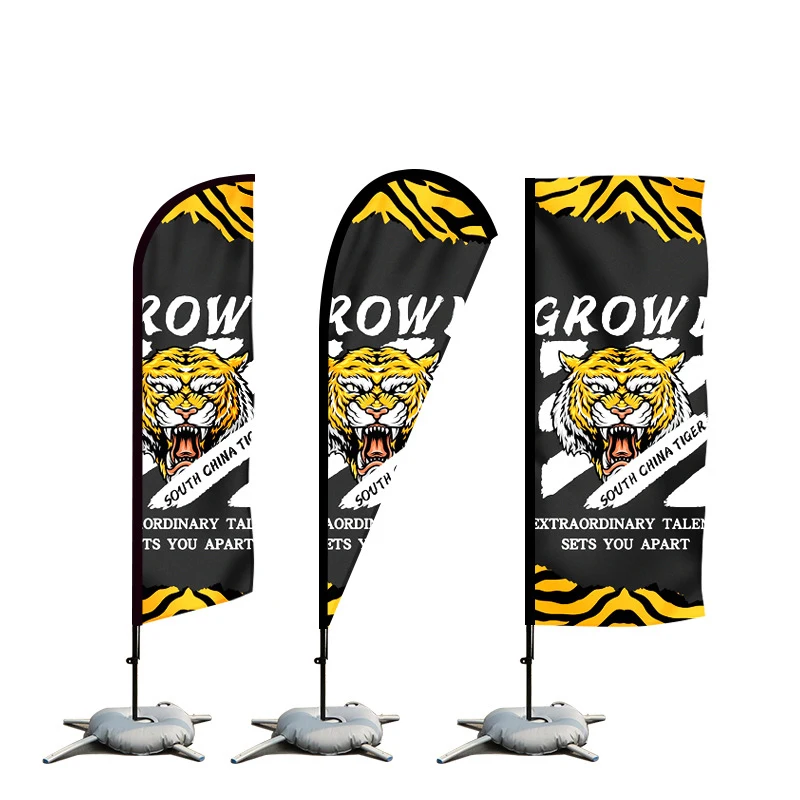 wholesale banner beach flagpole custom printed feather flag with spike base Custom Flags Double Sided With Logo
