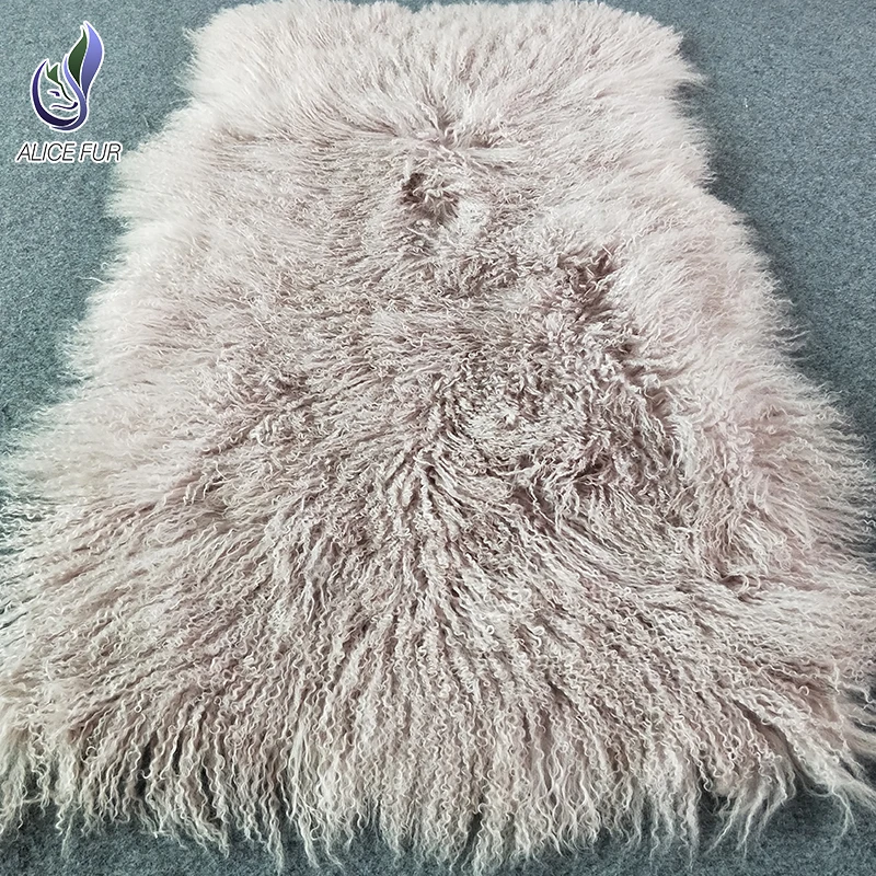 Высококачественное кудрявое длинное меховое одеяло из монгольской овечьей шерсти мягкое