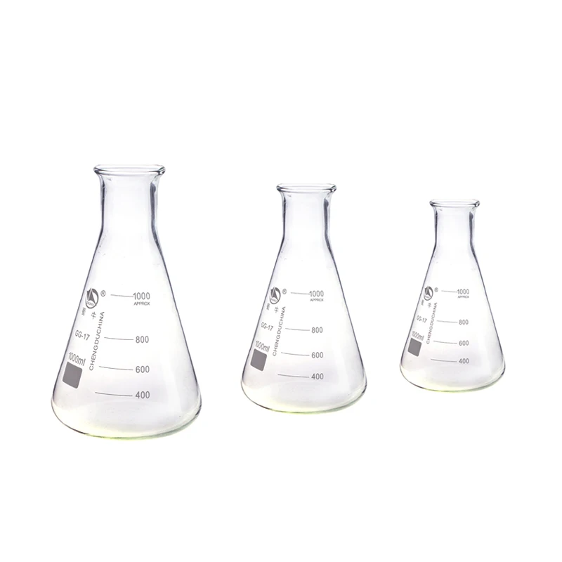 Пластиковая колба Erlenmeyer, бутылка с плоским дном 1000 мл, колба Erlenmeyer из поликарбоната, пластиковая кварцевая стеклянная Мензурка