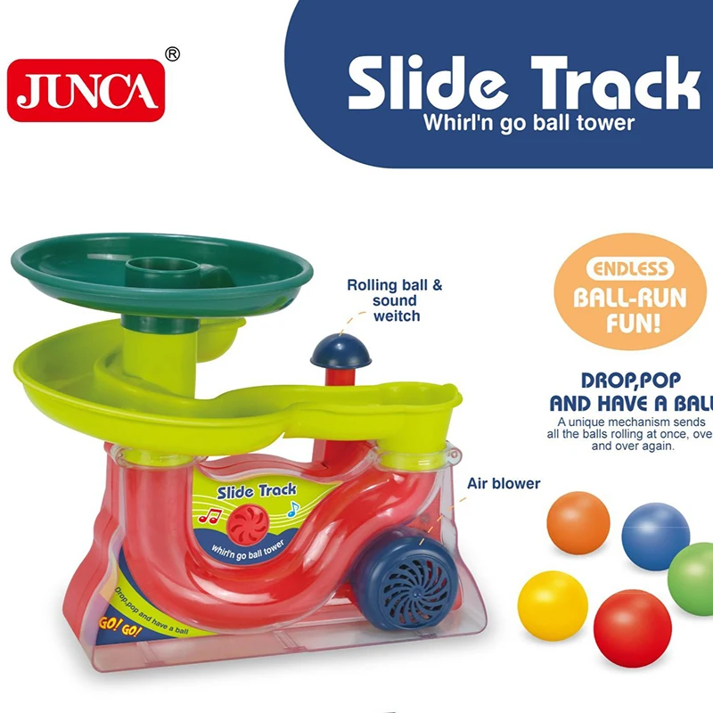 Baby Puzzle Track Turn Around Track Rolling Ball Mental Sliding Ball Tower Education Assembling Toy Gift Stacking Toy for Kids