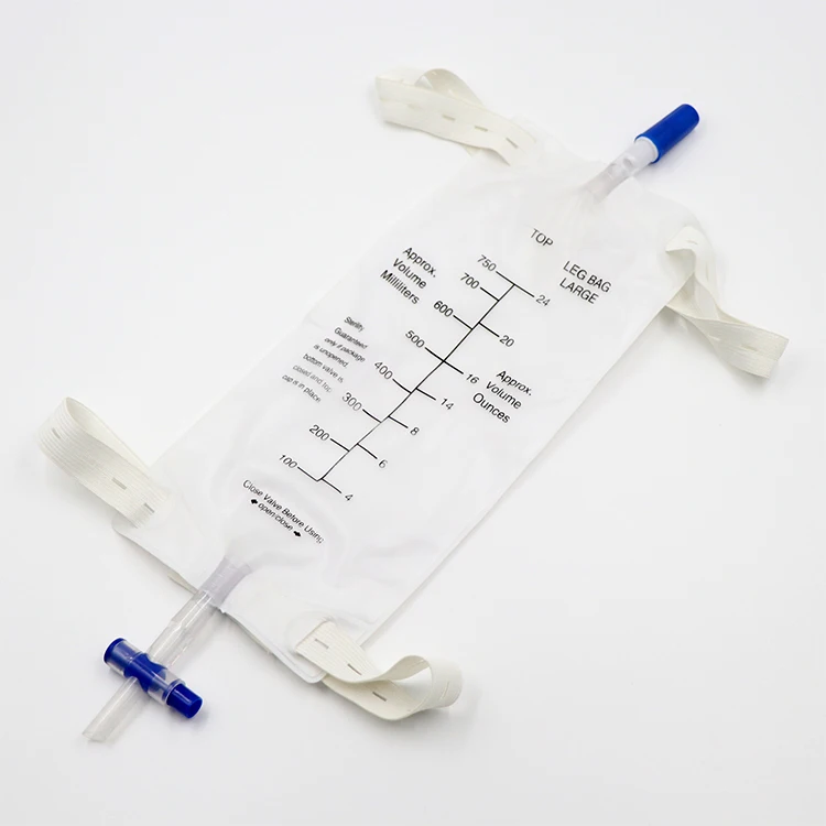 Urine Leg Bags With T Valve Outlet With Strips