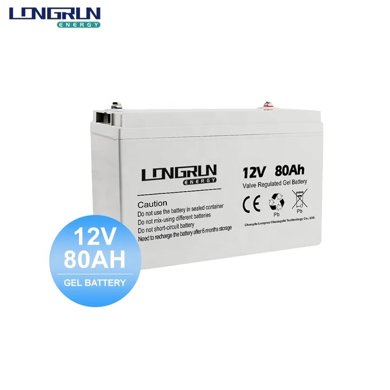 China Manufacturer Sealed Lead Acid Gel AGM Battery 12V80Ah Rechargeable Storage Gel Batteries for Solar Home System