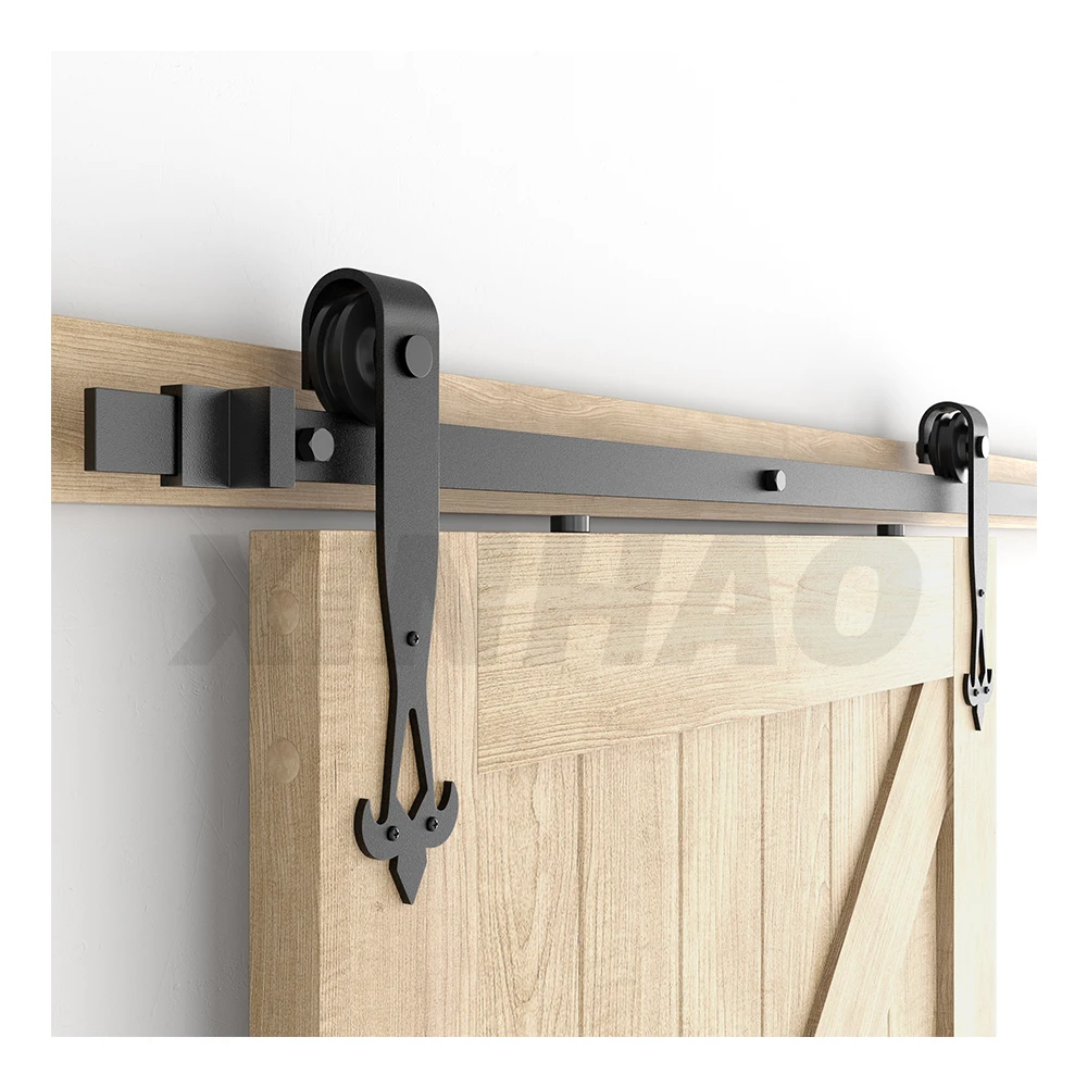 Carbon Steel Wholesale Barn Door Hardware Slide Sliding Barn Doors Hardware Track Rail Iron Accessories for wooden door