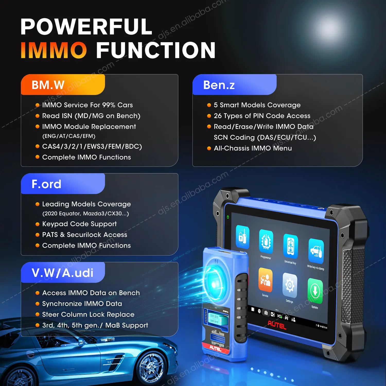 Autel Официальный магазин Maxiim IM608PRO II автомобильный ключ программист инструмент IMMO IKEY программирующий аппарат алтарь автодиагностический сканер