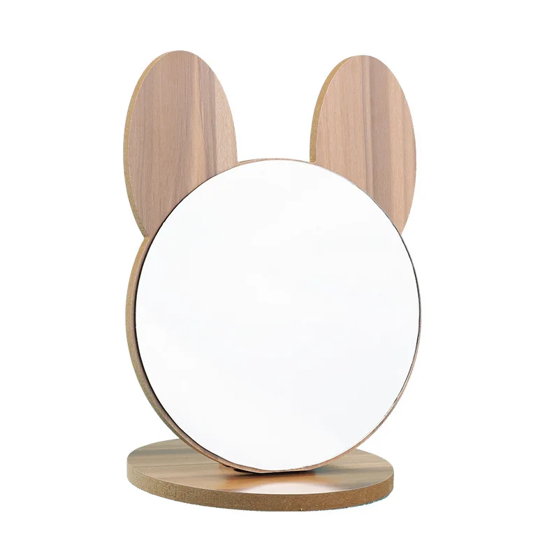 desktop desktop  vanity mirror  mirror vanity  small vanity mirror  Korean style simple wooden