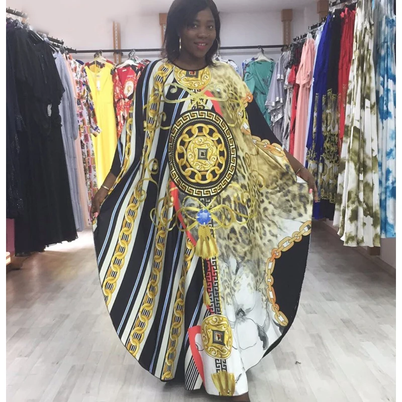 Новинка 2020 года. Женское длинное платье-Кафтан в африканском стиле.