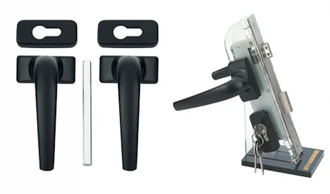 Aluminum Alloy Sliding Swing Glass Lever Door Handles lock Guangdong Hardware Door Handles