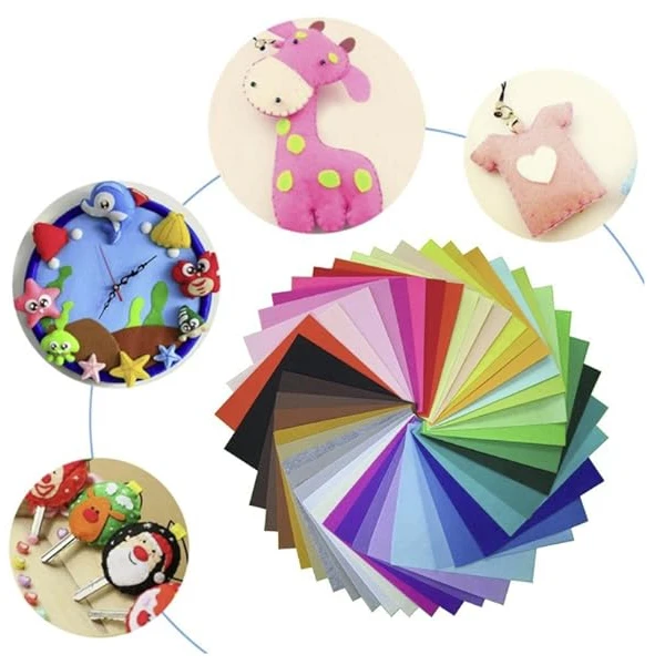 Soft Dark Color Felt, Flexible Felt Fabric for Toy Handwork, 1mm Thick 15cm*15cm Felt Sheets for DIY Craft and Sewing Projects