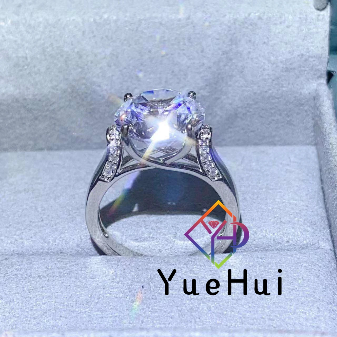 5ct 4 claw custom women vvs d color moissanite ring pass diamond tester 925 sterling silver moissanite eternity ring