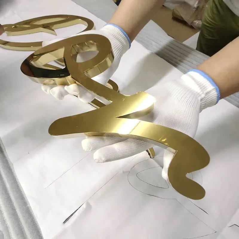 Пользовательские 3D буквы из нержавеющей стали внутренняя стена Металлический канал буква