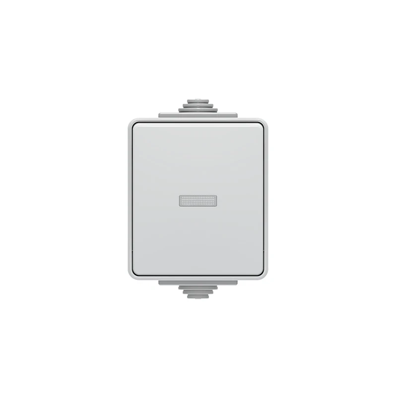 Screwless Terminal 2 Way Light Switch with LED Surface Mounting IP65 electrical socket eu affordable durable wall