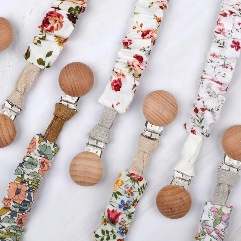 Детская Хлопковая Соска-пустышка ручной работы буковая древесина для новорожденных игрушки прорезывания зубов держатель соски-пустышки маленьких детей