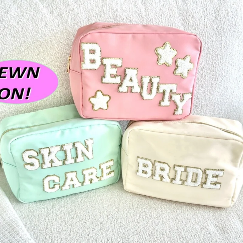 Wholesale Logo Luxury Toiletry Bag Beauty Makeup Bag Custom Ladies Nylon Cosmetic Bag